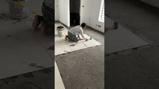 Laying Of Vitrified Tiles (4x2) Size by Mason #construction #civilengineering #civilengineer #tiles