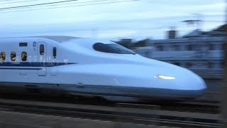 【新幹線高速通過】東海道線 大高駅付近を新幹線N700系が高速通過