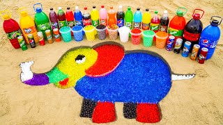 How to make Rainbow Elephant with Orbeez Colorful from Coca Cola, Pepsi, Popular Sodas & Mentos