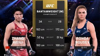 UFC 5 AI vs AI: Zhang Weili vs Ronda Rousey - The Ultimate Striker vs Grappler Showdown