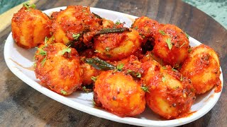 झणझणीत लाल बटाटा भाजी | Spicy potato recipe | spicy batata bhaji #sonchafamarathmolichav#batatabhaji