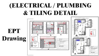 How to make #Electrical #Plumbing & #Tiling Drawing in #AutoCAD