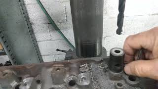 Machining 351 Cleveland heads for screw in studs and guide plates