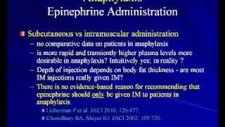 Anaphylaxis and the use of Epinephrine (Richard Nicklas, MD)