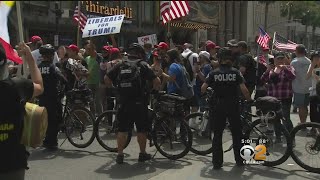 Dueling Trump Protests In Hollywood