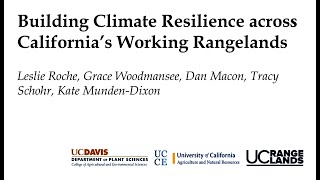 Building climate resilience across California's working rangelands