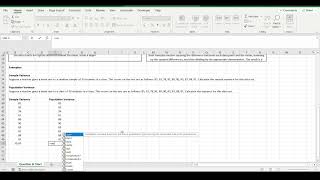 How to Calculate Population and Sample Variance using Excel.