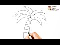 how to draw a palm tree step by step 🌴 palm tree drawing easy