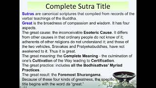 Introduction to the Surangama Sutra.