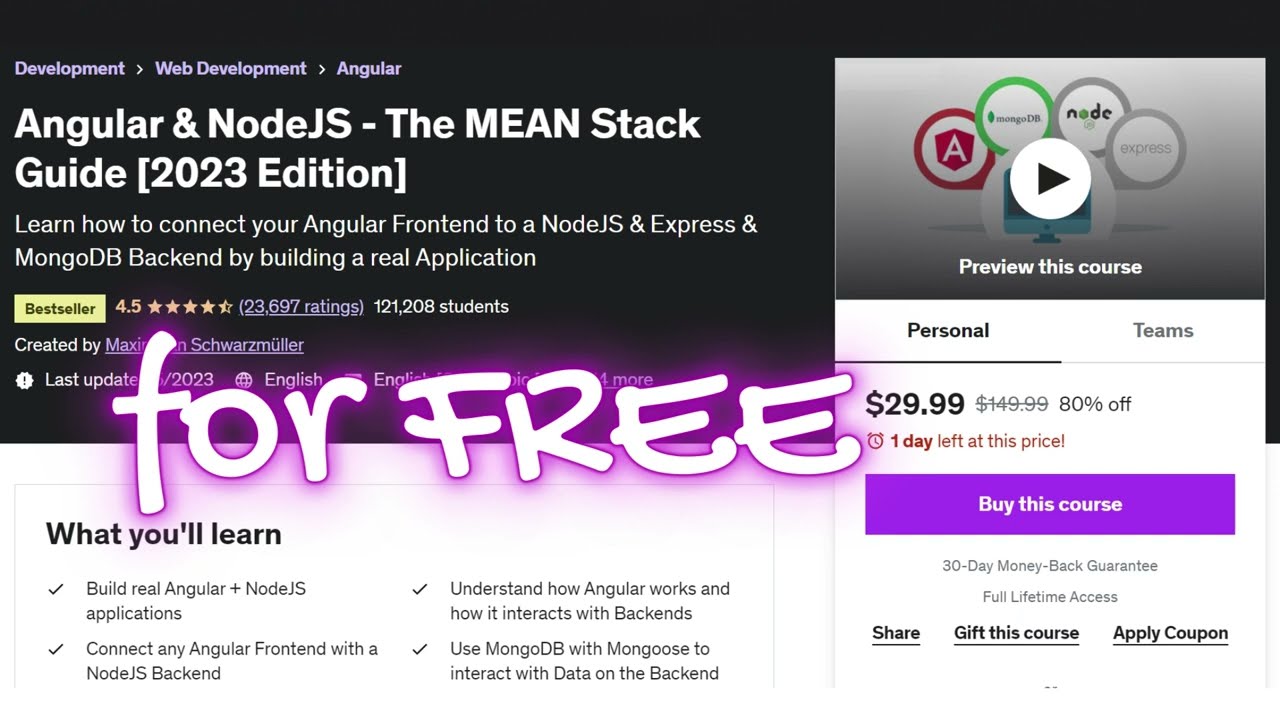 Angular & NodeJS - The MEAN Stack Guide [2023 Edition] - Maximilian ...