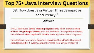 Top 75+ Tricky Java Interview Questions - How does Java Virtual Threads improve concurrency ?