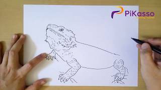 How to Draw Bearded Dragon step by step