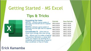 Microsoft Excel Tips and Tricks - Formatting Zip Codes
