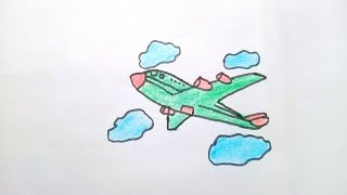 Draw airplane easy | Drawing for kids | Airplane drawing step by step | aeroplane drawing easy