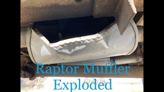 Summit Racings two chamber welded muffler installed and compared to a Raptor muffler