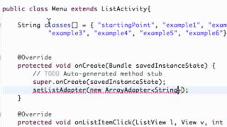 Android Developing Applications Tutorial 19 Setting up an ArrayAdapter
