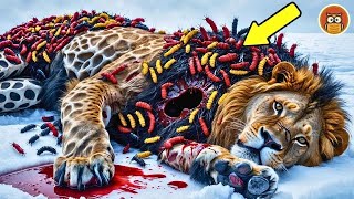 Rescuing a Lion Covered in Larvae with a Giant Honeycomb Wound - Incredible Arctic Animal Rescue