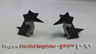 Origami Crested kingfisher  뿔호반새 종이 접기