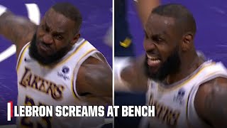 LeBron James screams at Lakers bench after not challenging out of bounds call | NBA on ESPN