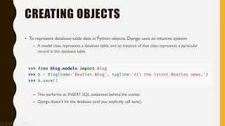 WEEK 6 (Part 1): Create update & delete objects