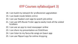 KYP Courses syllabus (Part 3) Become a Smart User of Computer BS-CIT