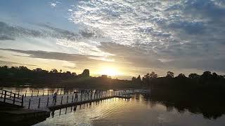 ទេសភាពថ្ងៃរះមុខអង្គរវត្ត Cambodia Angkor Wat sunrise view