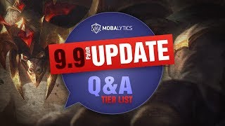 UPDATED League of Legends Mobalytics Patch 9.9 Tier List New OP Champions And Q&A