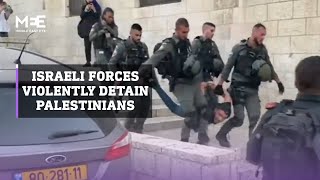 Israeli forces violently beat and detain Palestinian protesters