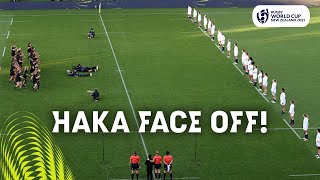 England form line to accept the Haka challenge before Rugby World Cup Final!