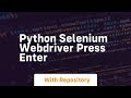 python selenium webdriver press enter