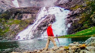 MAJESTIC WATERFALLS HUSEDALEN. KINSARVIK. ADVENTURE TRAVEL IN NORWAY.