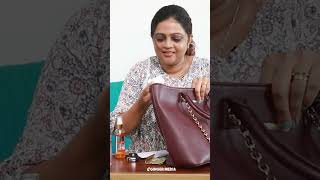 ASWATHY SREEKANTH |WHAT'S INSIDE ASWATHY's BAG ?|FUN SEGMENT | MINCHI |GINGER MEDIA |#shorts