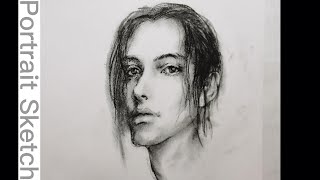 How to Sketch a portrait with charcoal -- 炭笔人像速写