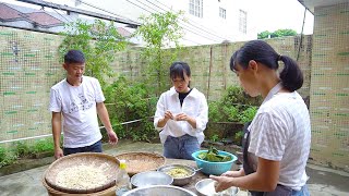 阿渔妹全家人一起来做阳江美食叶贴，看起来就美味，流口水了！【阿渔妹】