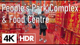 People's Park Complex \u0026 Food Centre in Singapore's Chinatown | 4K HDR with Binaural Audio