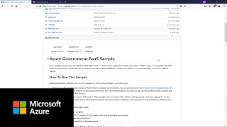 How to run the Azure Government PaaS sample