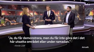 Våldsamma upplopp debatt: Annie Lööf (C) - Jimmie Åkesson (SD)