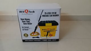 ResQTech 12V Portable Car Washer | Easy domestic car wash | car washer without main electricity