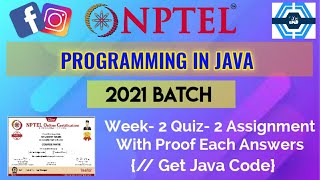 Programming In Java | Week 2 Answers 2021 | NPTEL ||