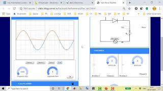 Half-wave Rectifier experiment using Virtual Labs