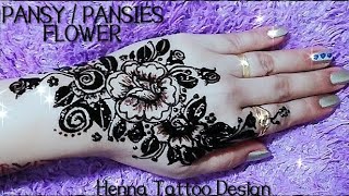 Pansy Pansies Flower Tattoo Design  Pansy Mehendi  Henna Tattoo Design  Satisfying Video