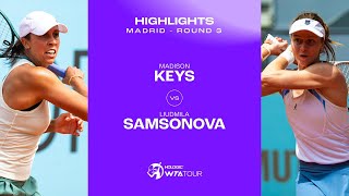 Madison Keys vs. Liudmila Samsonova | 2024 Madrid Round 3 | WTA Match Highlights