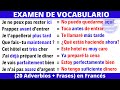 📝Examen de vocabulario Francés -( 20 Adverbios + Frases ) | Aprender Francés rápido y fácil