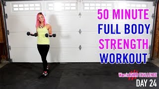 50 Minute FULL BODY Strength w/ Dumbbells Workout | WarrioRAWR Challenge Day 24