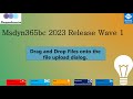 Drag and drop files onto the file upload dialog.