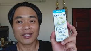 รีวิวนมถั่วพิสตาชิโอ pistachio milk  ยี่ห้อsunkist