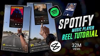 SPOTIFY MUSIC PLAYER REELS VIDEO EDITING | INSTAGRAM REELS TRENDING TUTORIAL | SPOTIFY REELS EDITING