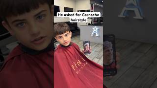 My son wanted Garnacho hair and colour ‼️ did he pull it off? #shorts #barber #haircut #hairstyle