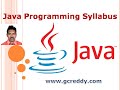 Java Programming Syllabus | Java Tutorial for Beginners | G C Reddy |