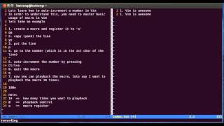 Vim Tutorial - Auto Increment a Number